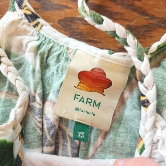 Farm Rio Tropicalistic white Palm tank sz XS - Picture 2 of 4